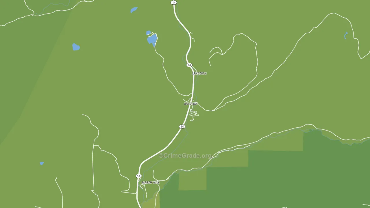 Ralston, PA Map of Vandalism Rates
