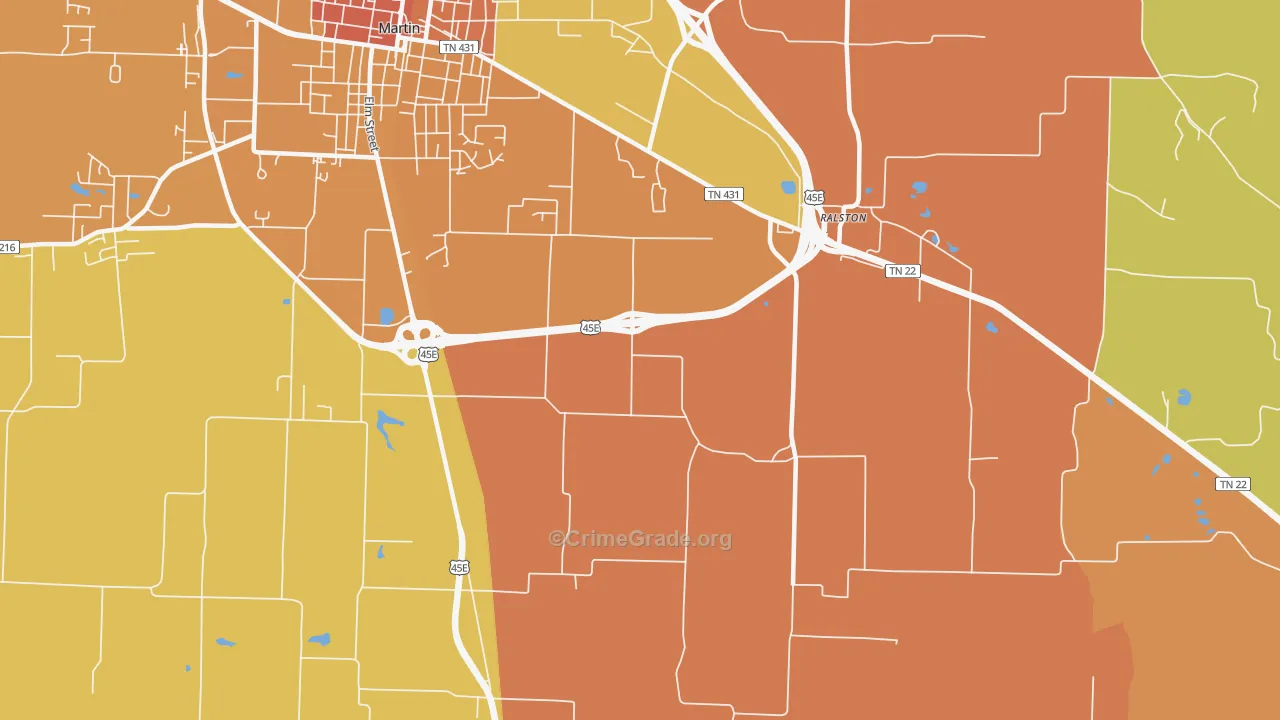 Ralston, TN Map of Vandalism Rates