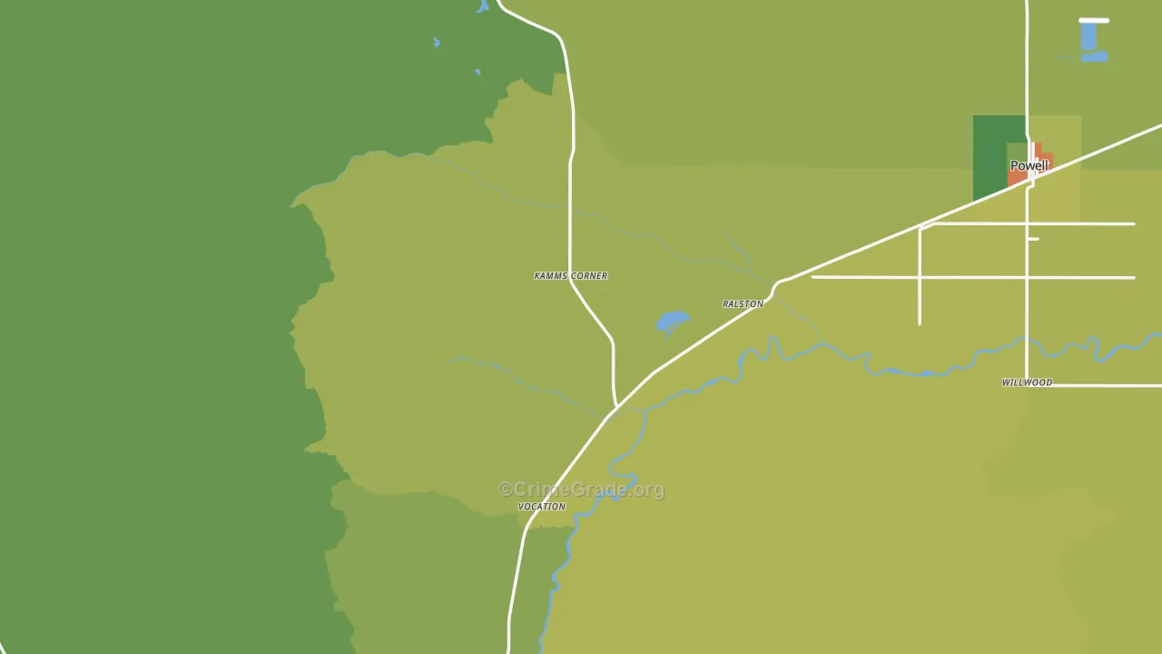 Ralston, WY Map of Vandalism Rates