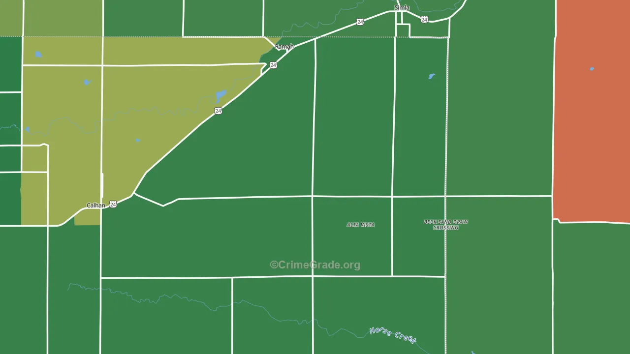 Ramah, CO Map of Vandalism Rates