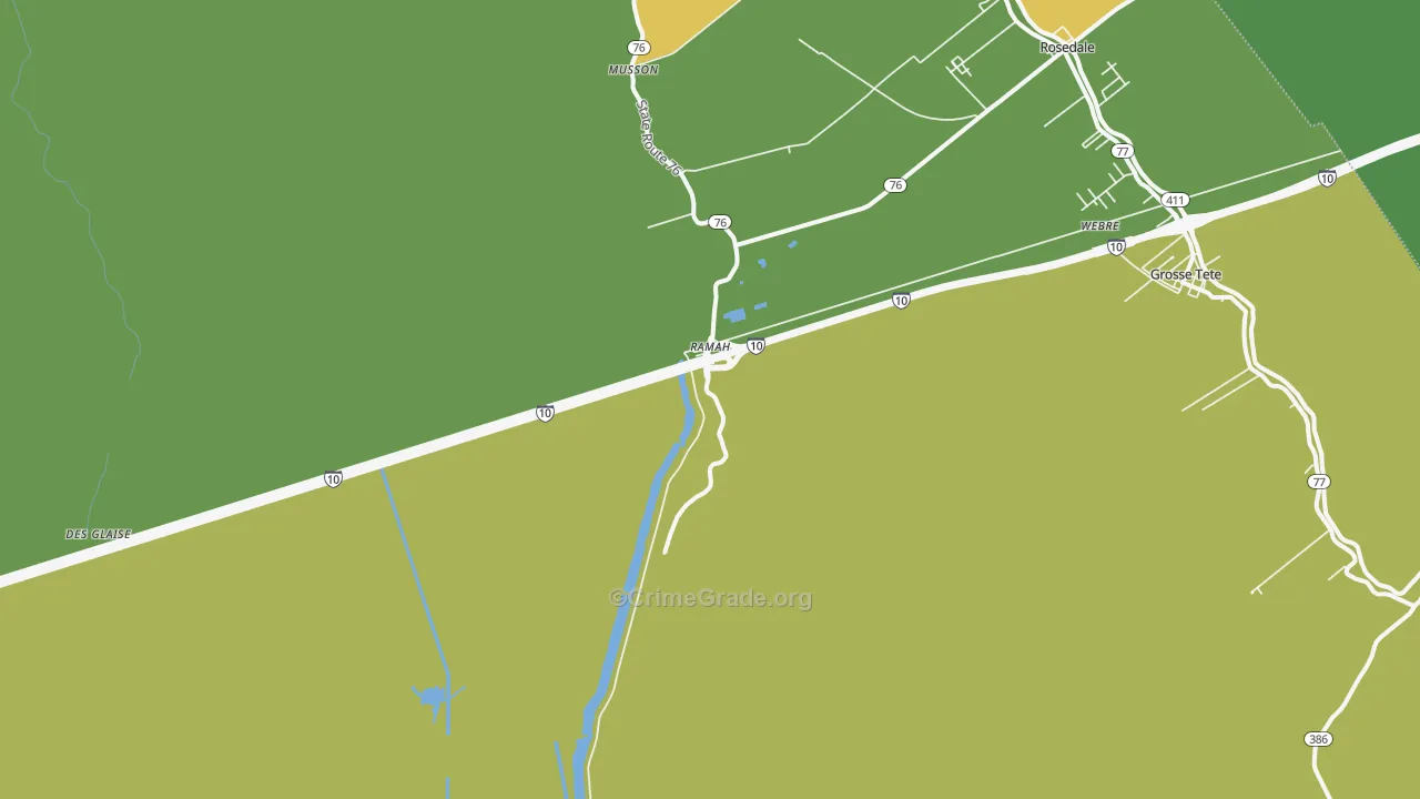 Ramah, LA Map of Vandalism Rates