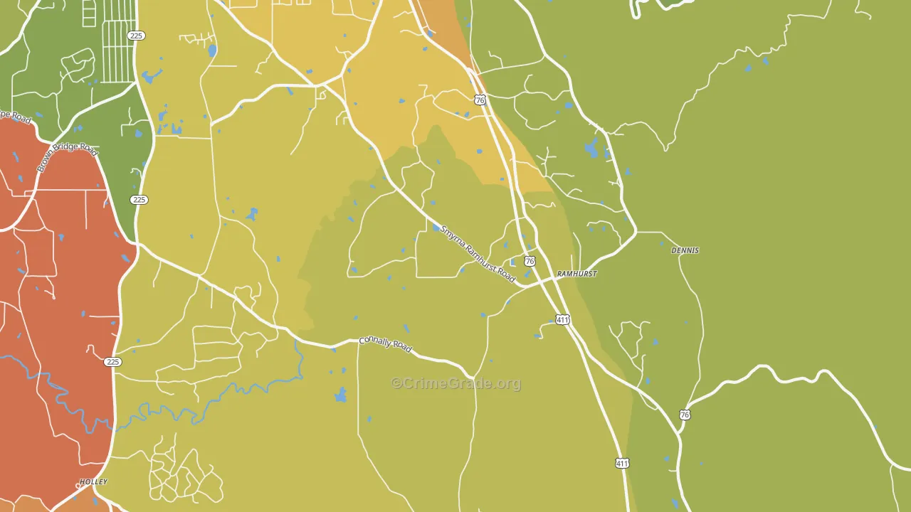 Ramhurst, GA Map of Vandalism Rates