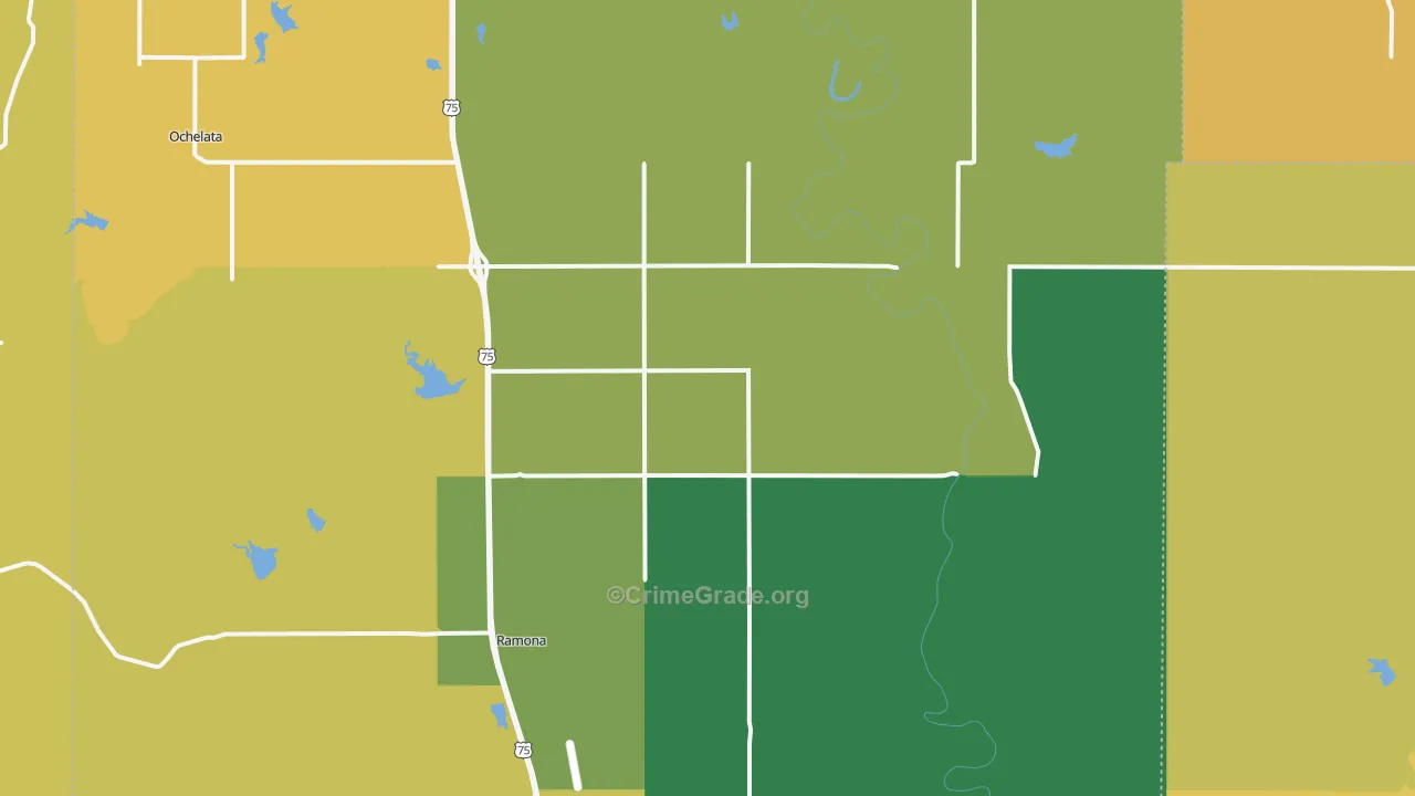 Ramona, OK Map of Vandalism Rates