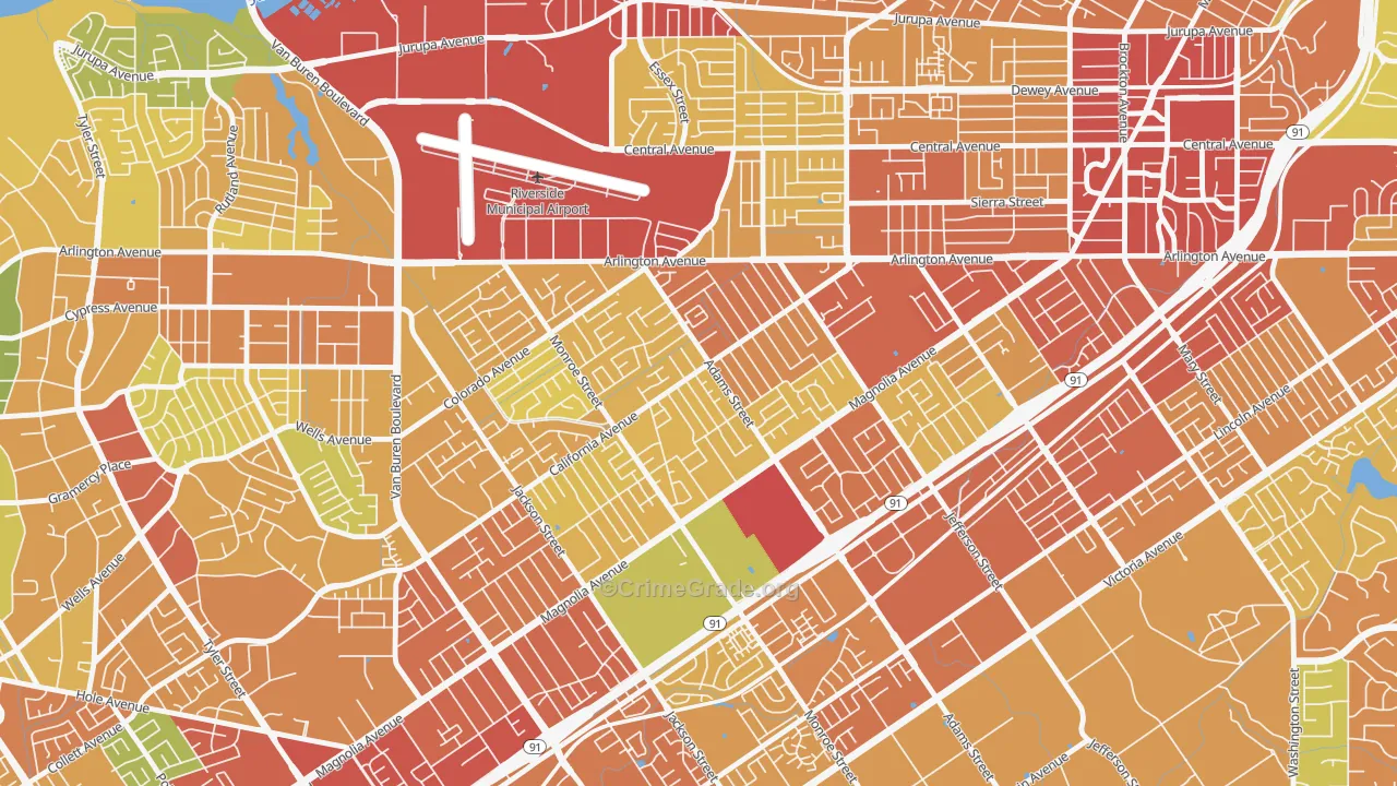 Ramona, Riverside, CA Map of Vandalism Rates