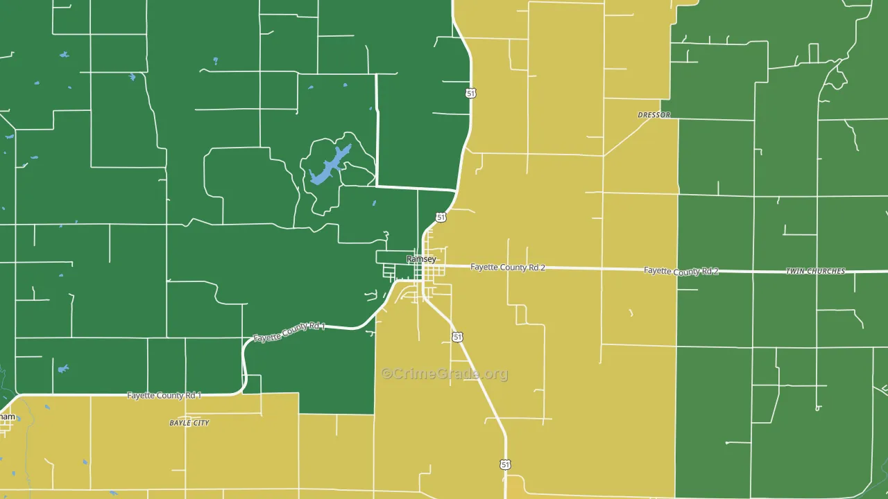 Ramsey, IL Map of Vandalism Rates