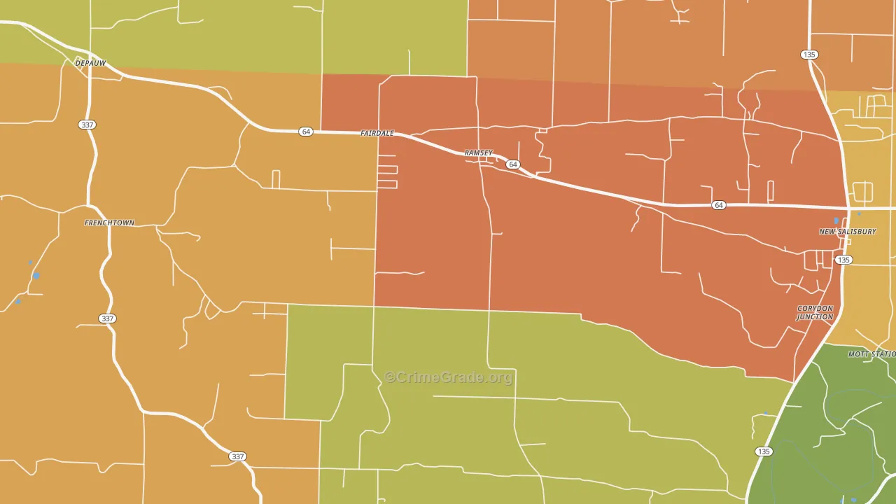 Ramsey, IN Map of Vandalism Rates