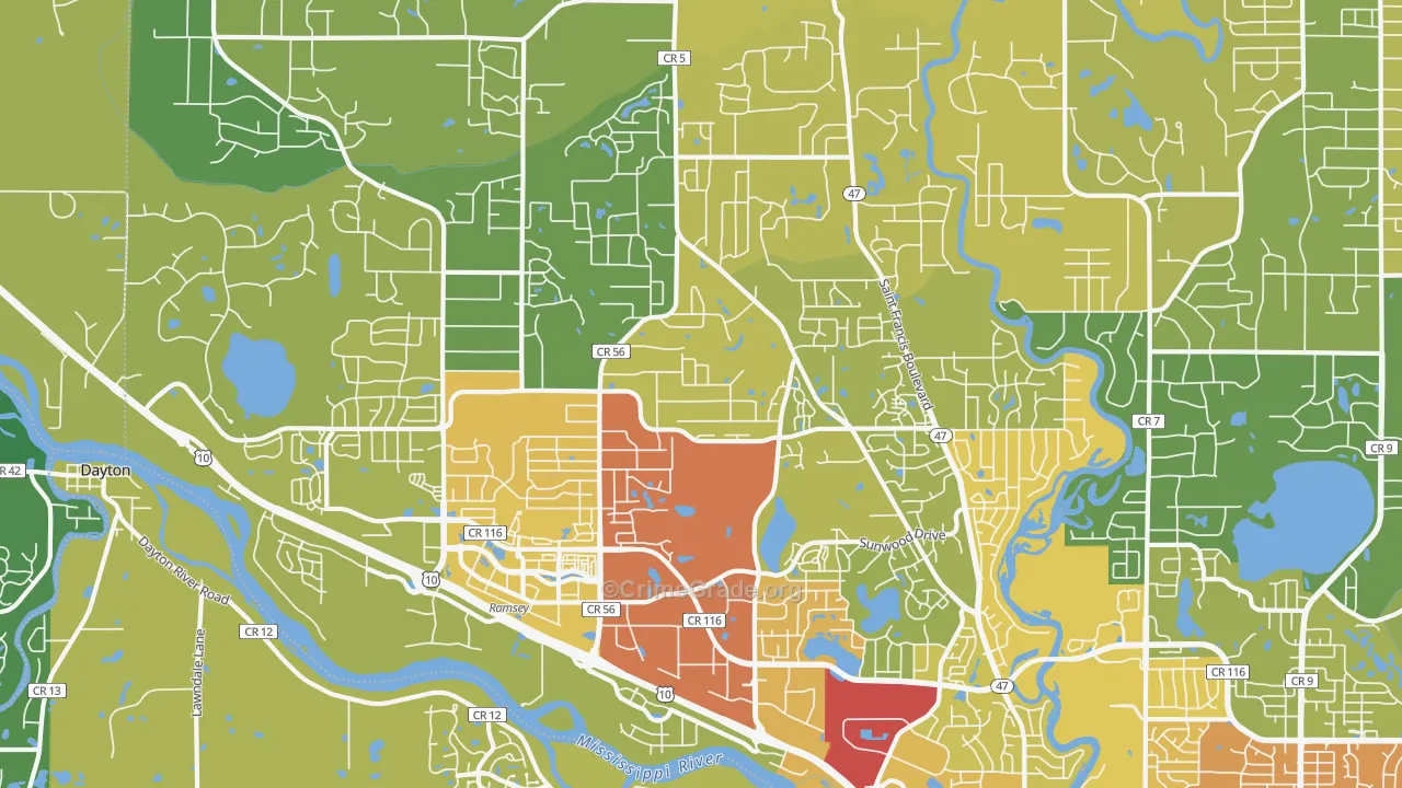 Ramsey, MN Map of Vandalism Rates