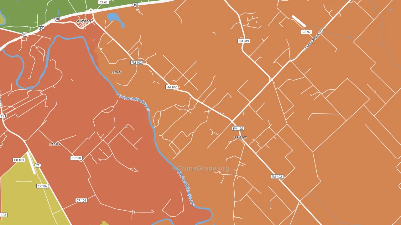Ramsey, TX Map of Vandalism Rates