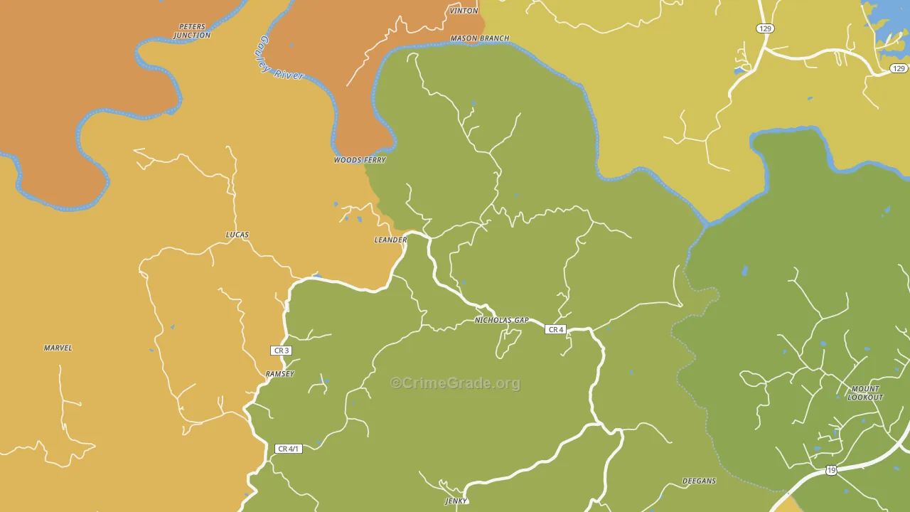 Ramsey, WV Map of Vandalism Rates