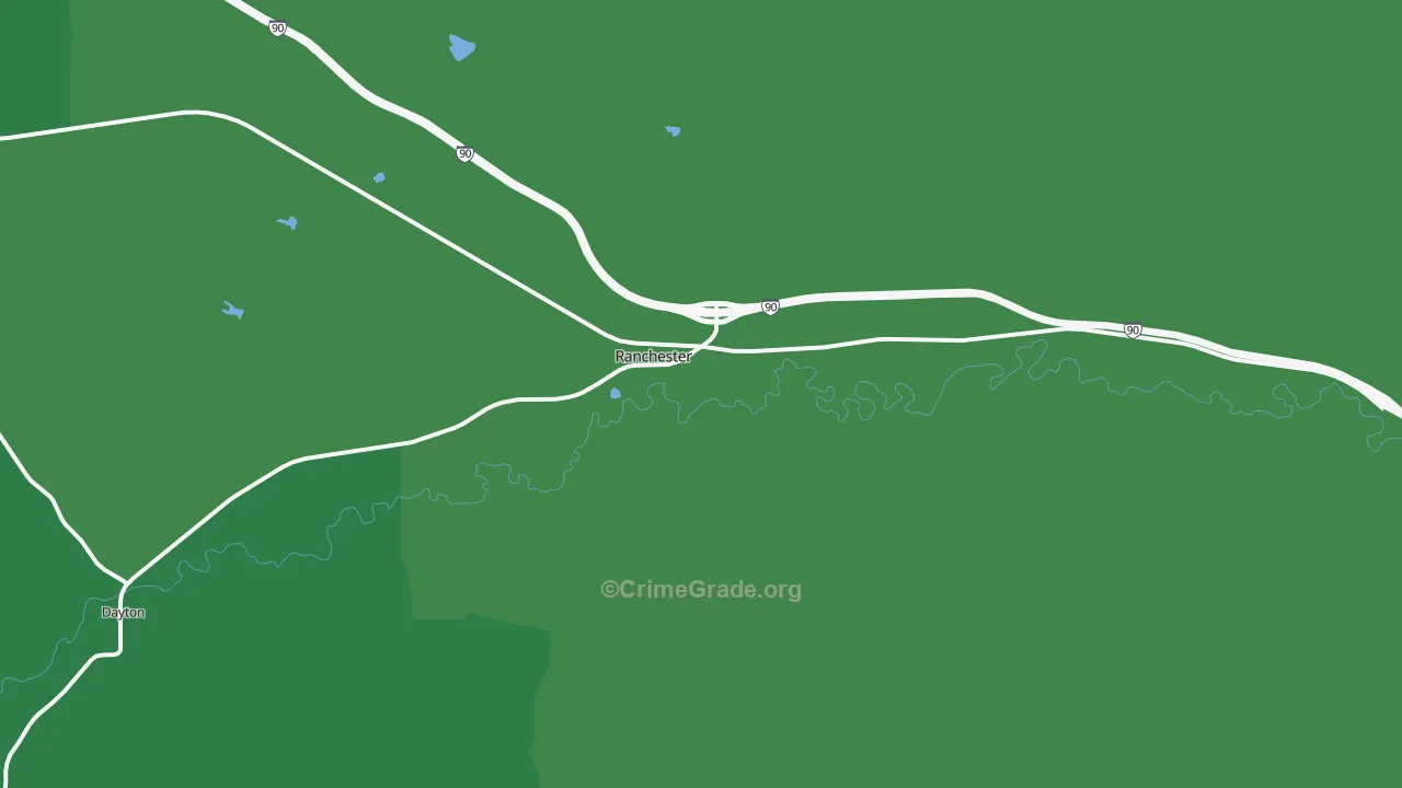 Ranchester, WY Map of Vandalism Rates