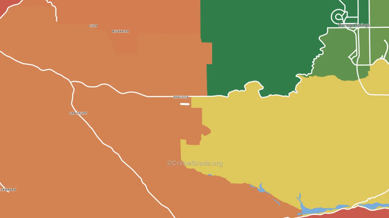 Ranchita, CA Map of Vandalism Rates
