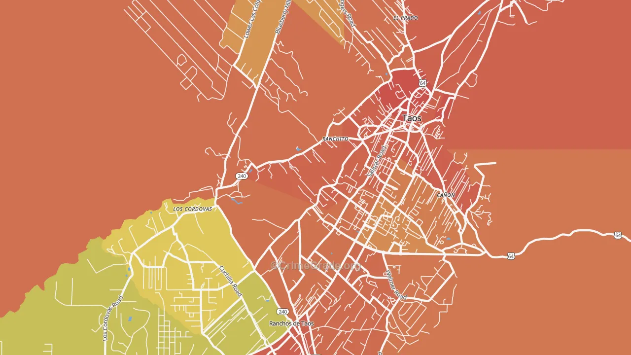 Ranchito, NM Map of Vandalism Rates