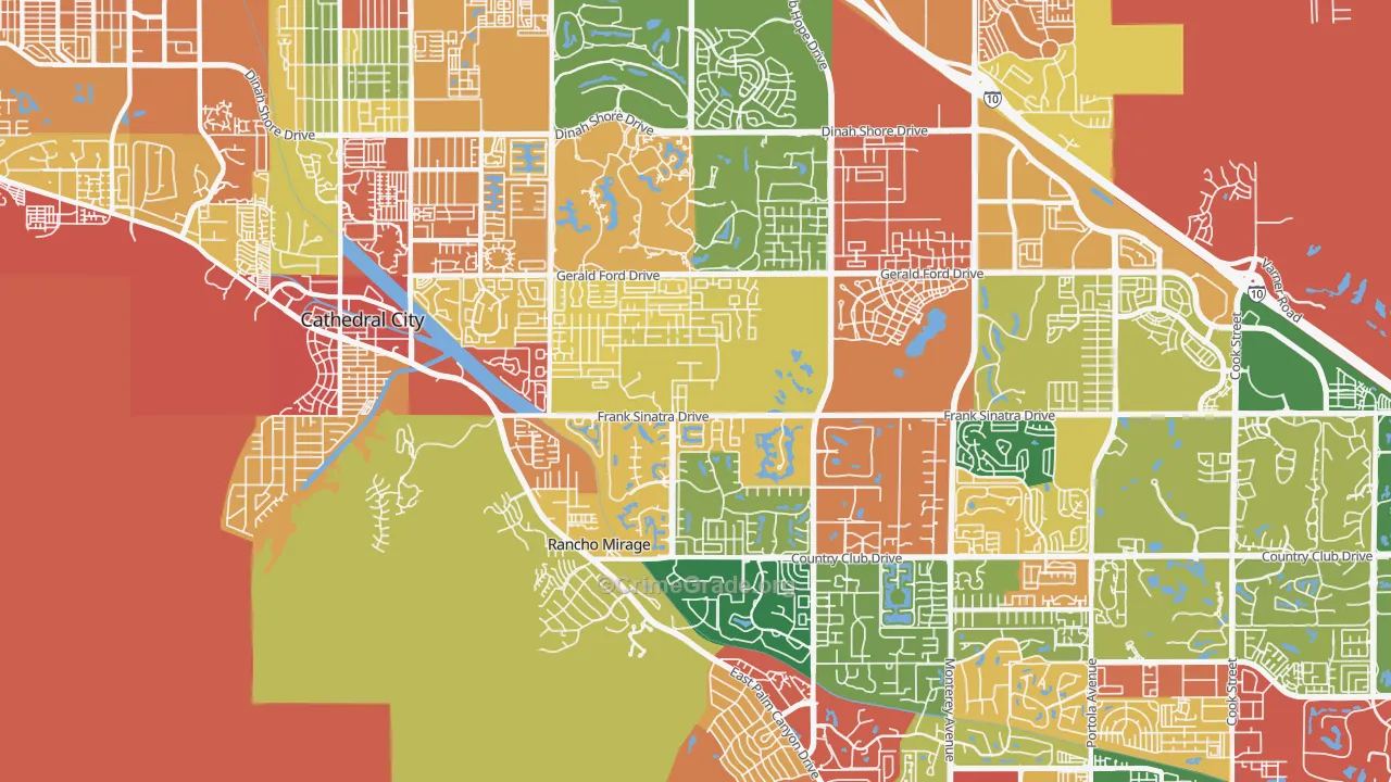 Rancho Mirage, CA Map of Vandalism Rates