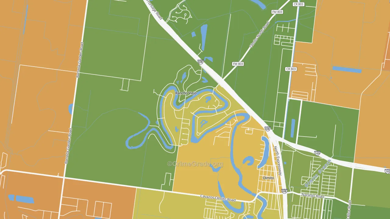 Rancho Viejo, TX Map of Vandalism Rates