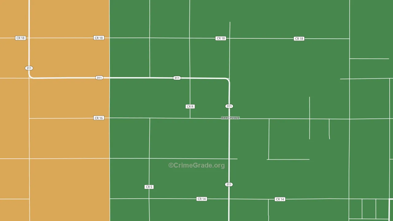 Ranchvale, NM Map of Vandalism Rates