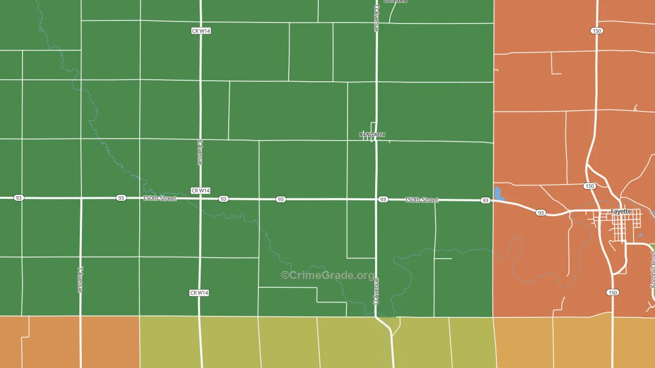 Randalia, IA Map of Vandalism Rates