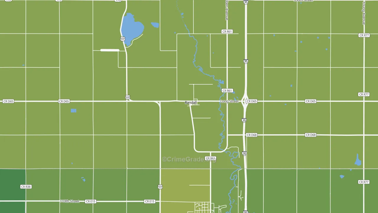 Randall, IA Map of Vandalism Rates
