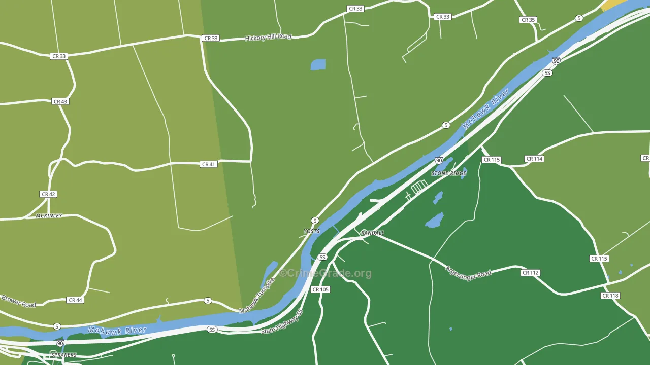 Randall, NY Map of Vandalism Rates