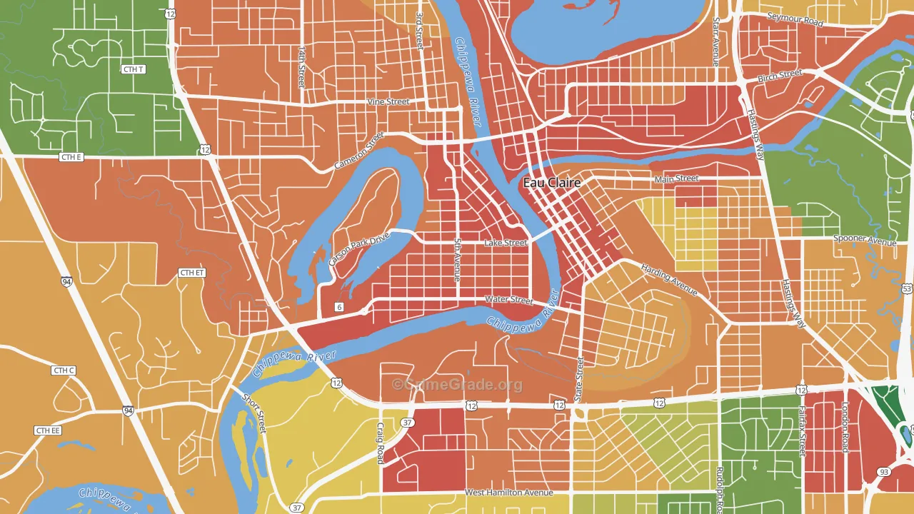 Randall Park, Eau Claire, WI Map of Vandalism Rates