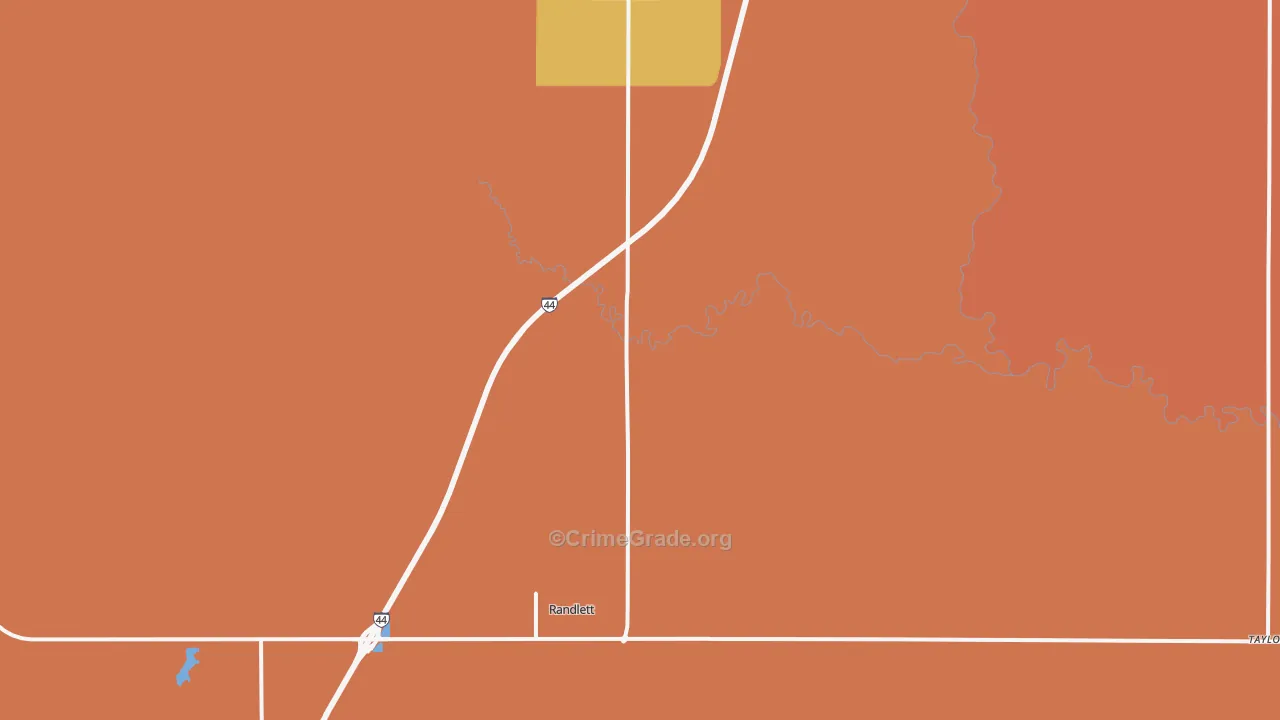 Randlett, OK Map of Vandalism Rates