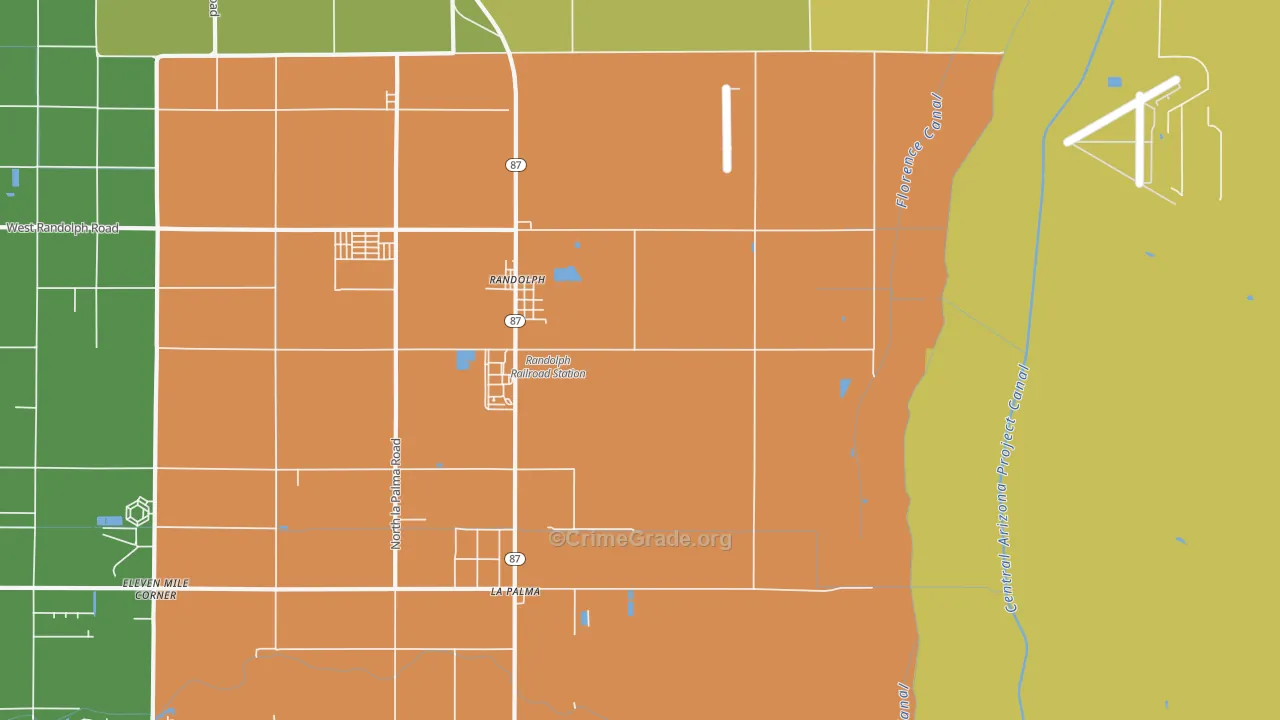Randolph, AZ Map of Vandalism Rates