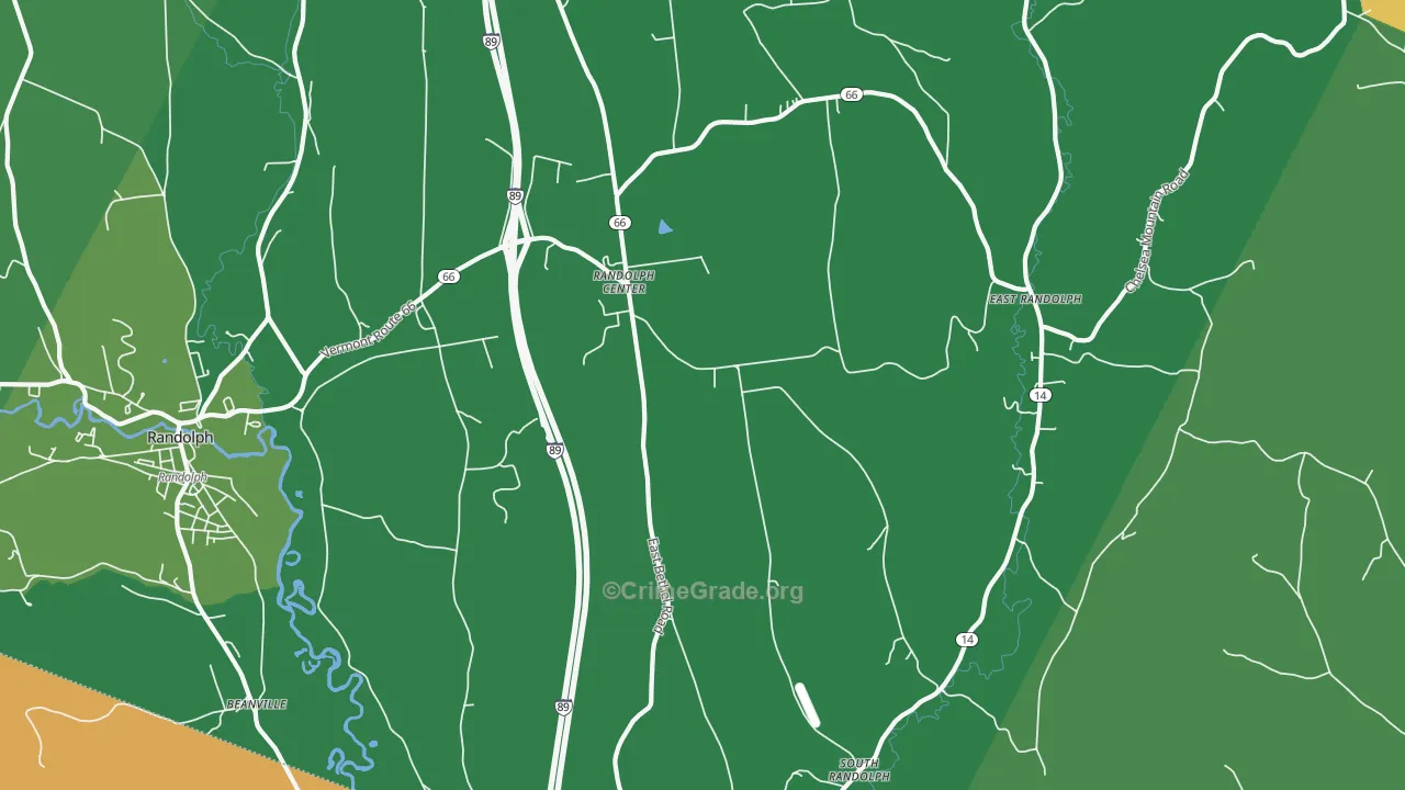Randolph Center, VT Map of Vandalism Rates