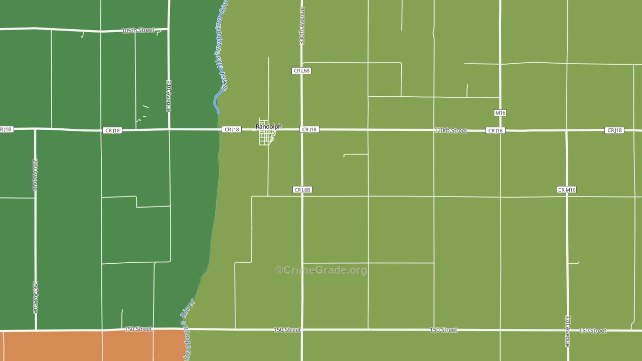 Randolph, IA Map of Vandalism Rates