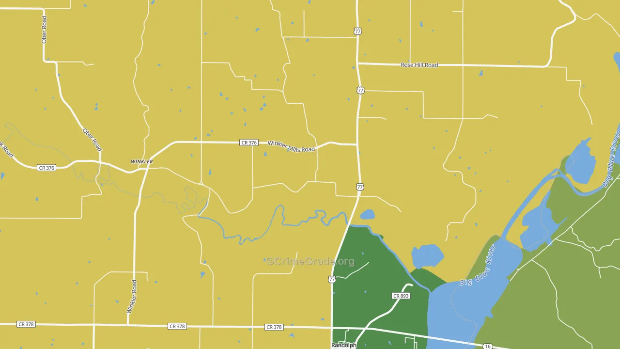 Randolph, KS Map of Vandalism Rates