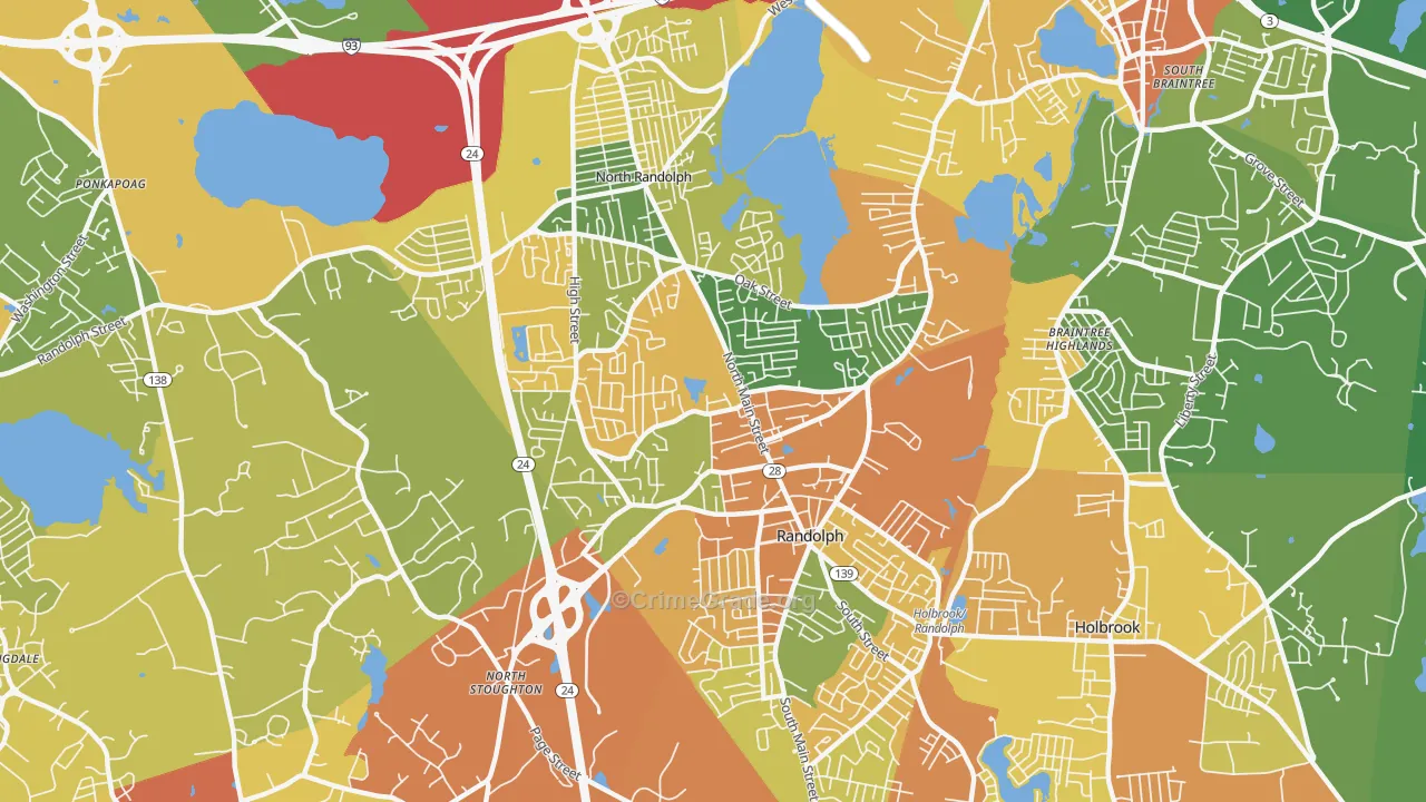 Randolph, MA Map of Vandalism Rates