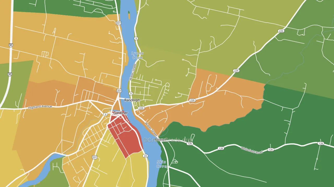 Randolph, ME Map of Vandalism Rates