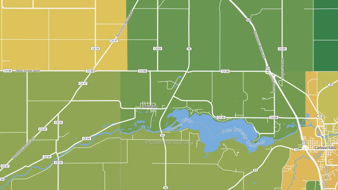 Randolph, MN Map of Vandalism Rates
