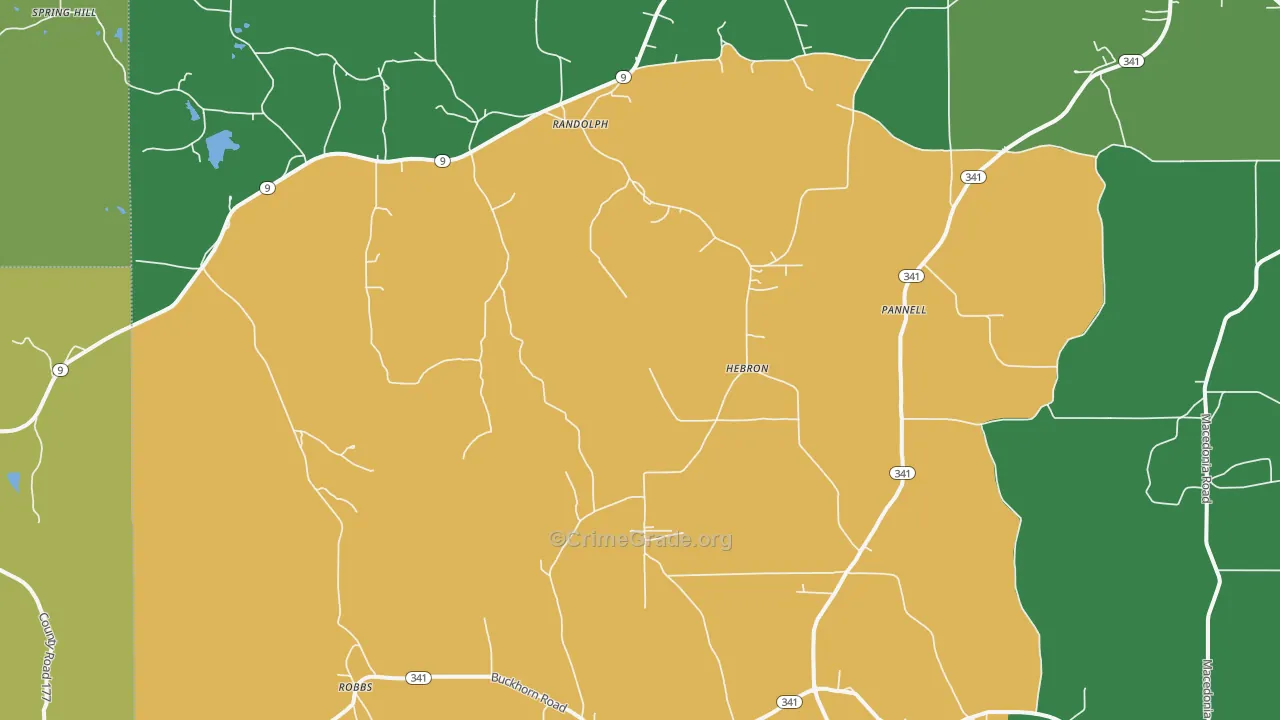 Randolph, MS Map of Vandalism Rates