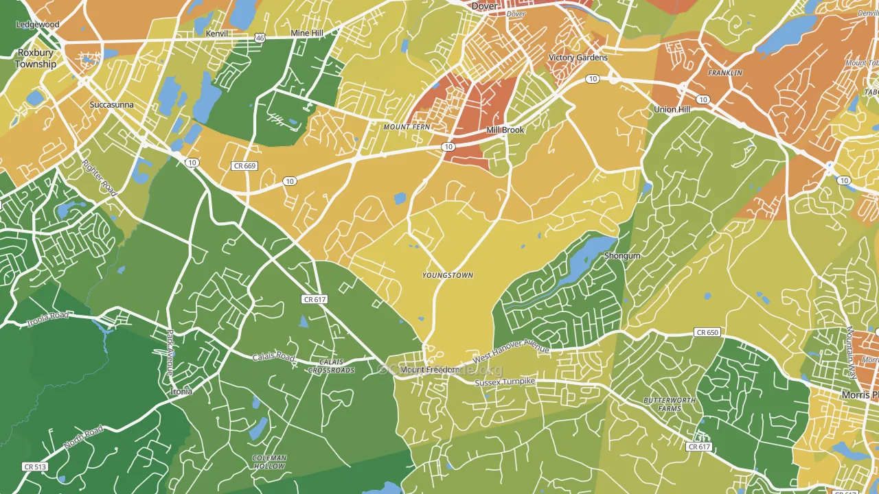 Randolph, NJ Map of Vandalism Rates