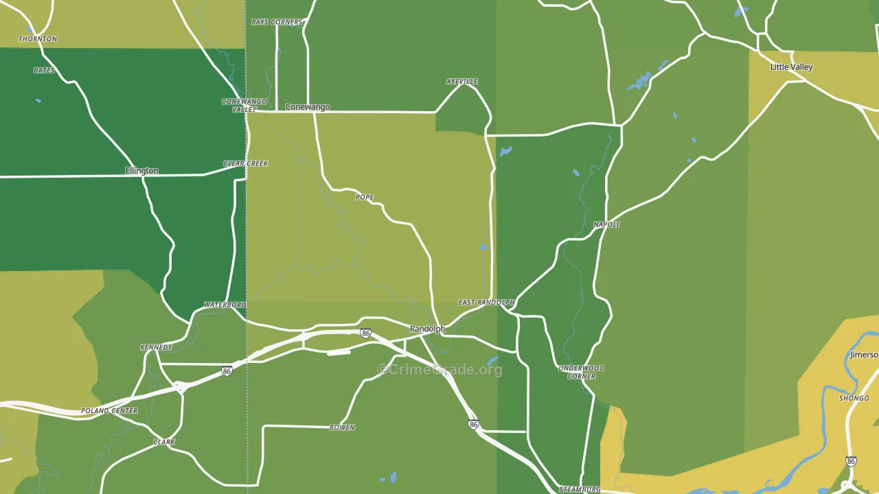 Randolph, NY Map of Vandalism Rates