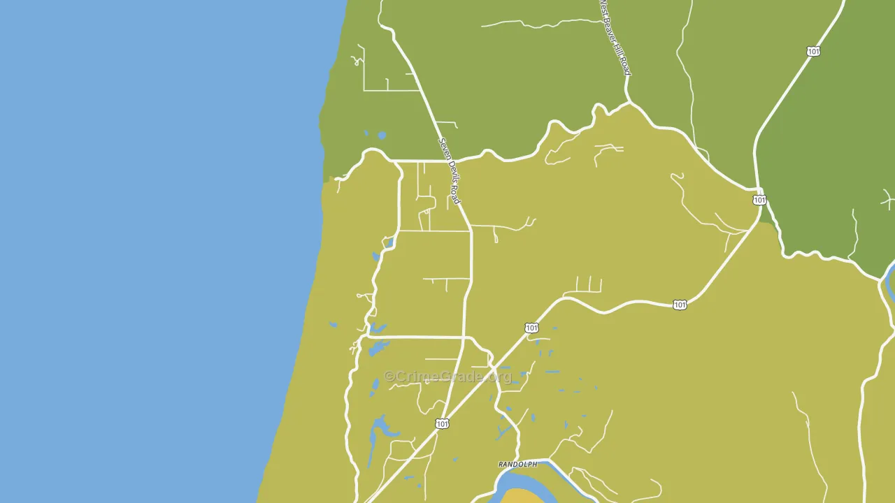 Randolph, OR Map of Vandalism Rates