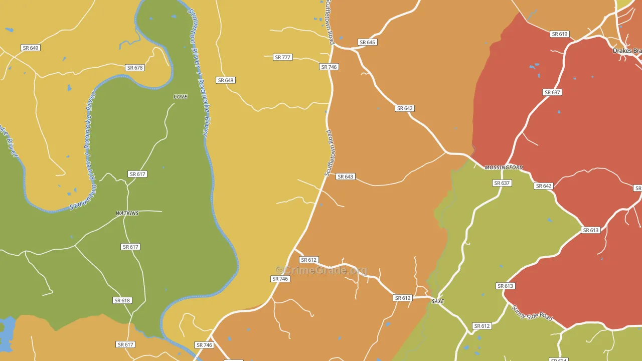 Randolph, VA Map of Vandalism Rates