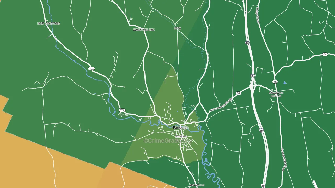 Randolph, VT Map of Vandalism Rates
