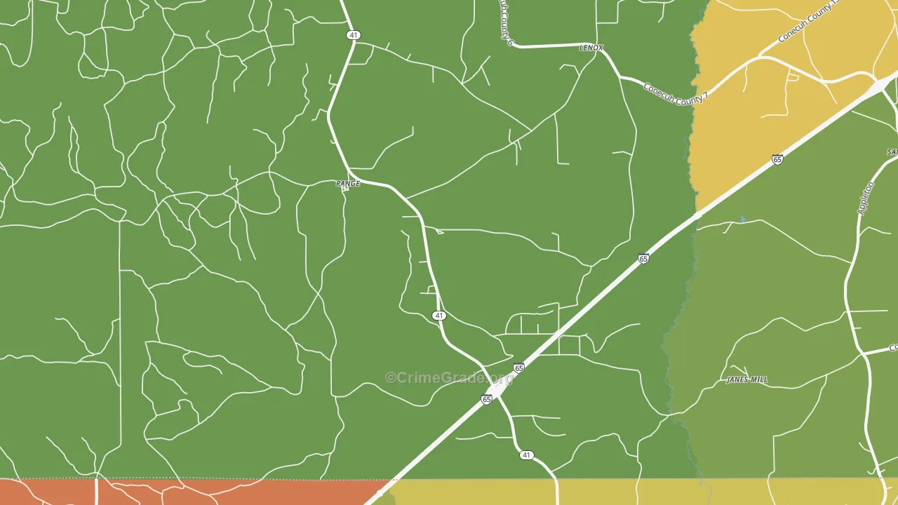 Range, AL Map of Vandalism Rates