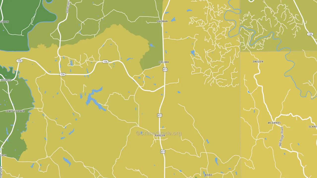 Ranger, GA Map of Vandalism Rates