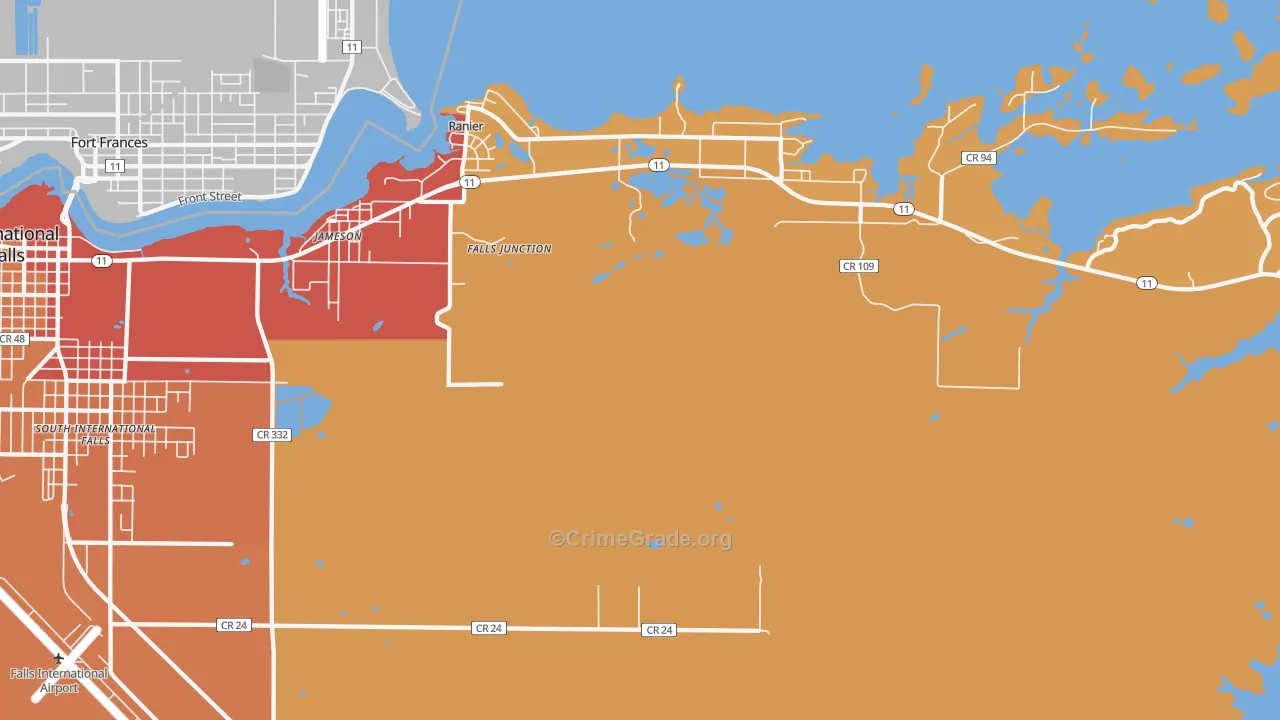 Ranier, MN Map of Vandalism Rates