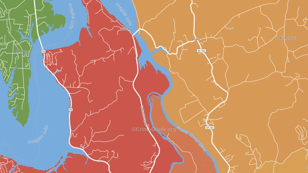 Rankin, TN Map of Vandalism Rates