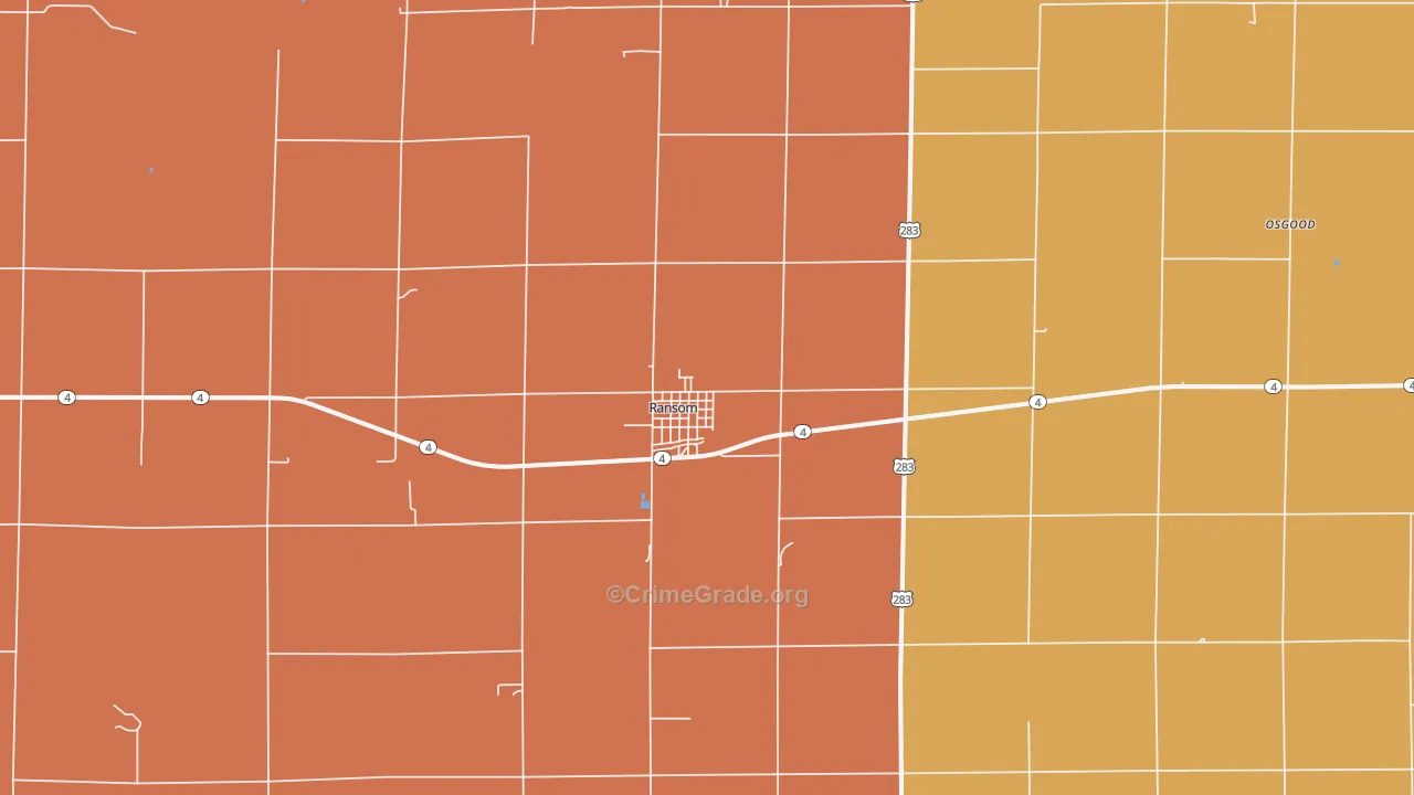 Ransom, KS Map of Vandalism Rates