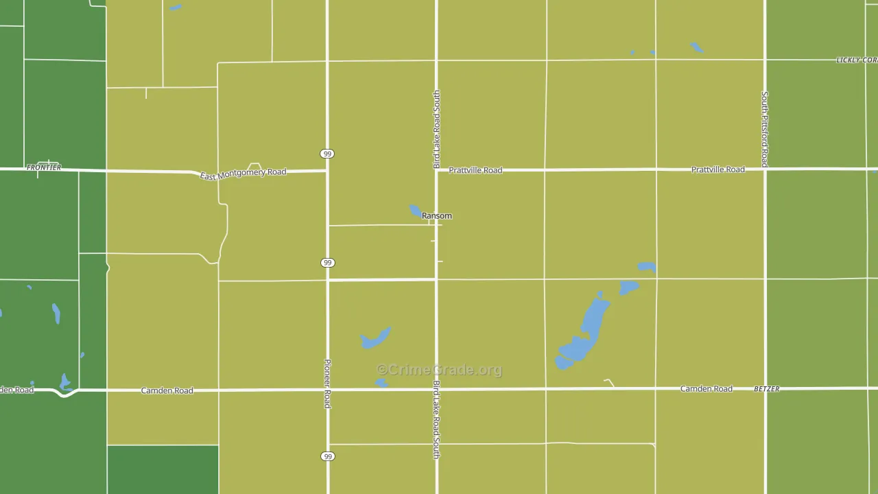 Ransom, MI Map of Vandalism Rates