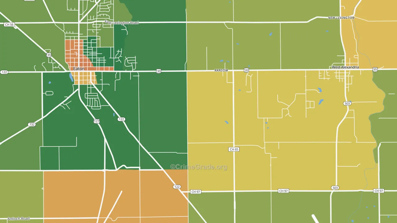 Ransom, OH Map of Vandalism Rates