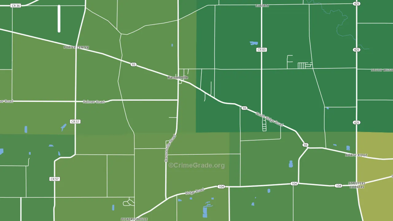 Ransomville, NY Map of Vandalism Rates