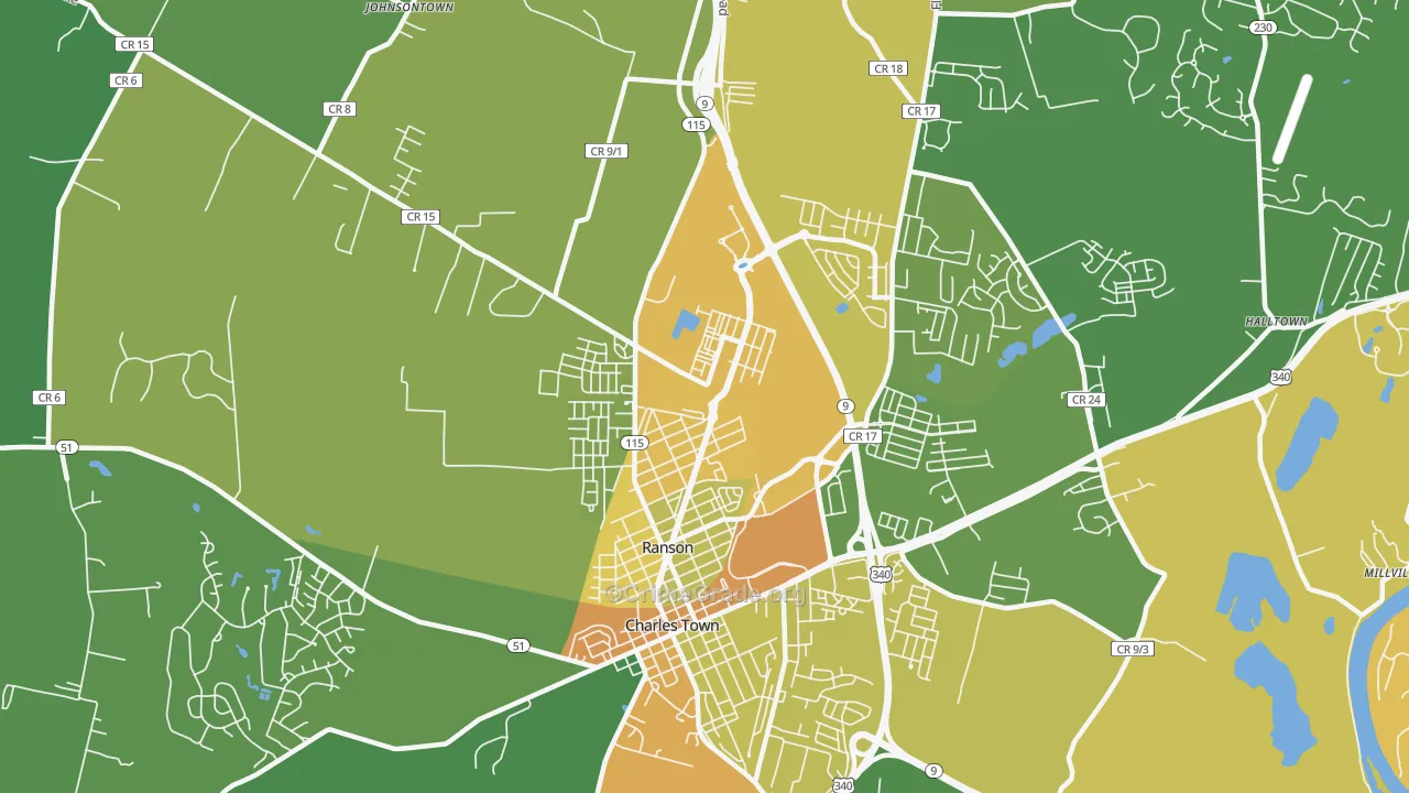 Ranson, WV Map of Vandalism Rates