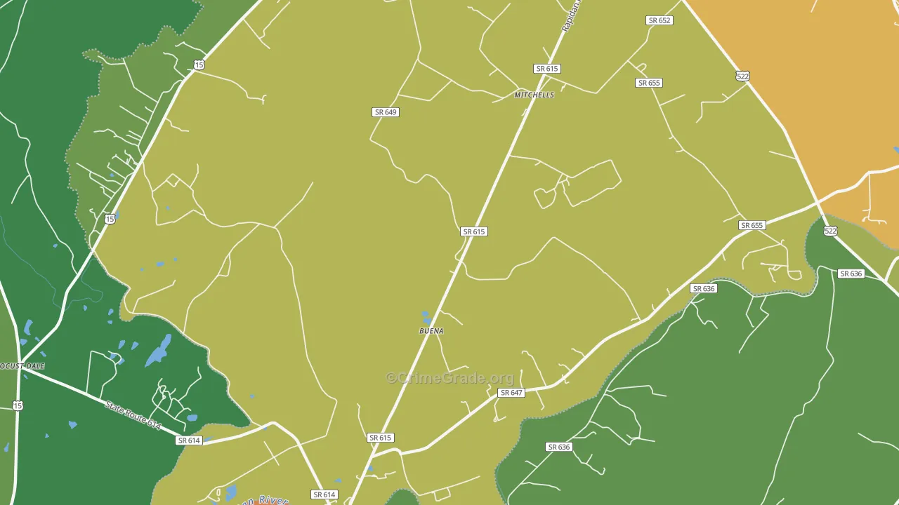 Rapidan, VA Map of Vandalism Rates