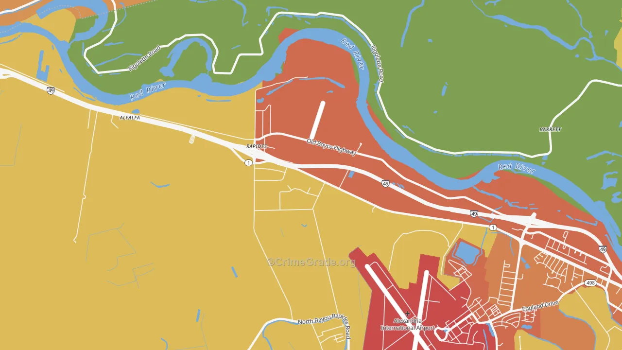 Rapides, LA Map of Vandalism Rates