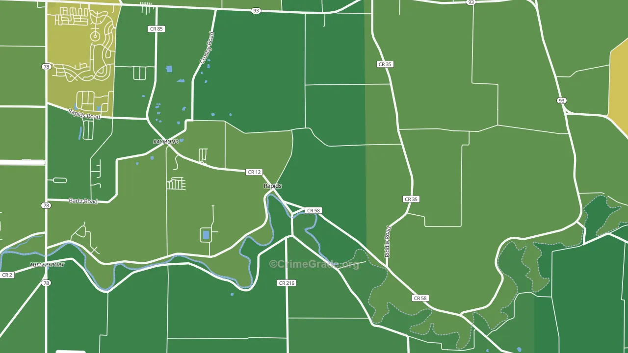 Rapids, NY Map of Vandalism Rates