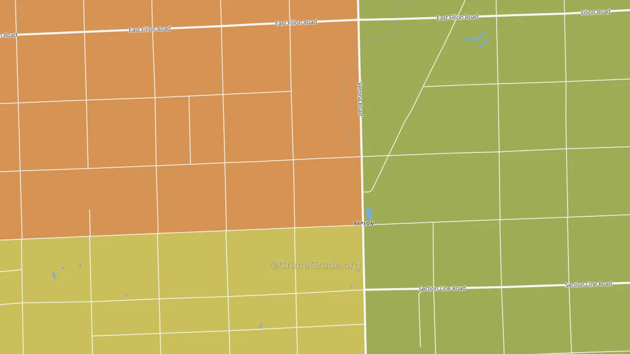 Rapson, MI Map of Vandalism Rates